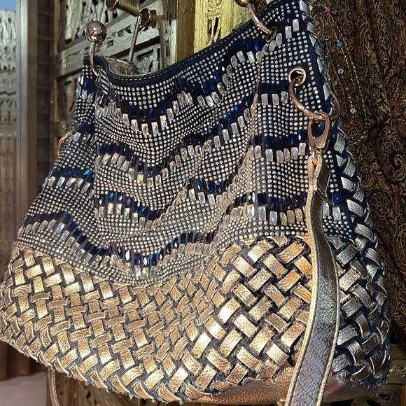 Beautiful bag blue silver stones and gold - Picture 5 of 5